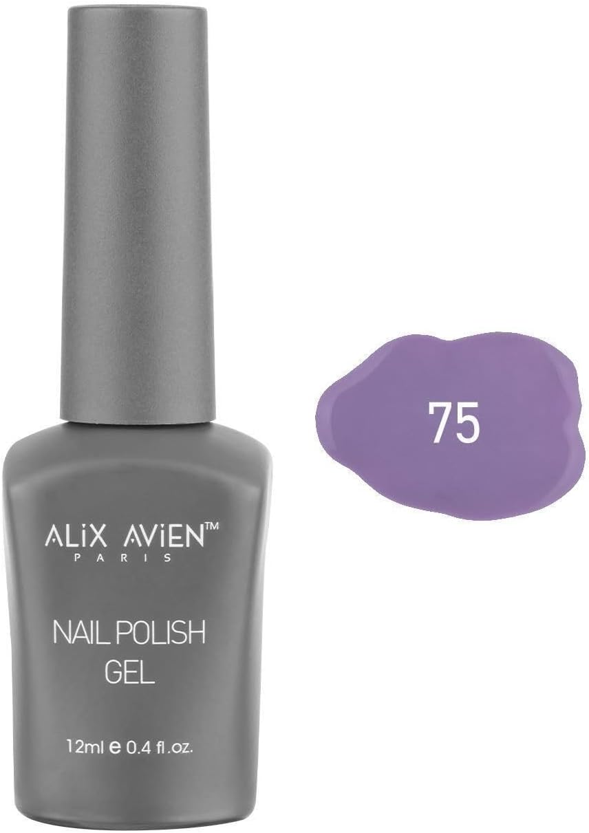 Lila Kalıcı Oje 75-Yoğun Renk Veren Jel Oje 12 ml-Nail UV Gel Polish 75