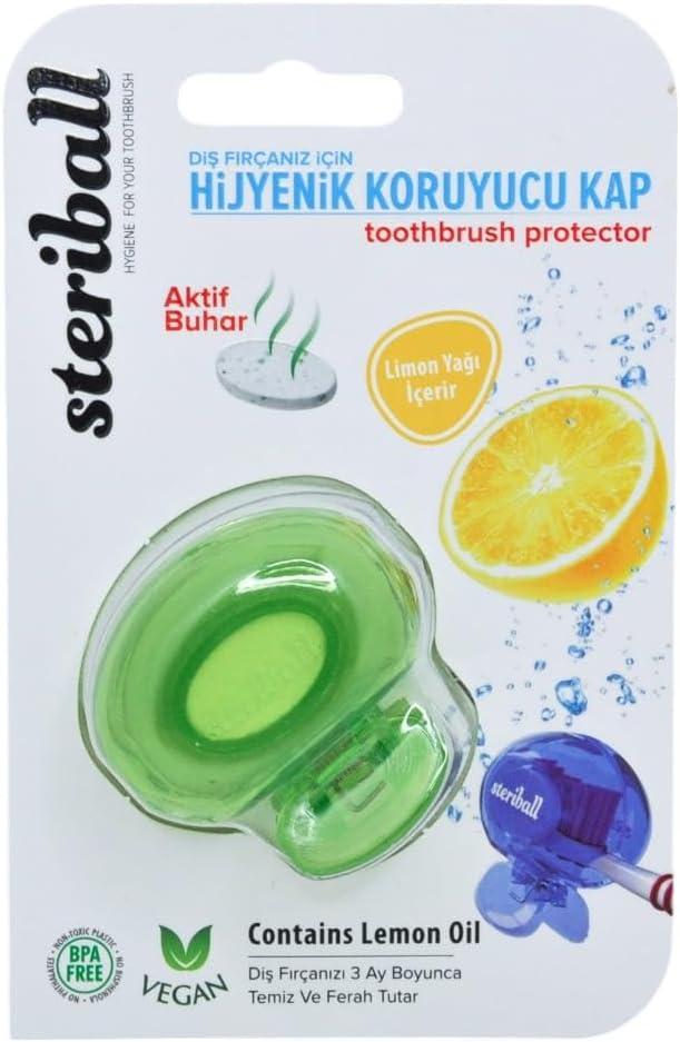 Diş Fırçası Koruma Kabı - Limon Kokulu Çocuk Manuel Diş Fırçaları İçin (Karma Renk)