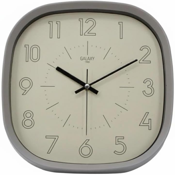 Premium Serisi ABS Kasa Duvar Saati Oval 30 CM Gri Renkli Modern Kadran