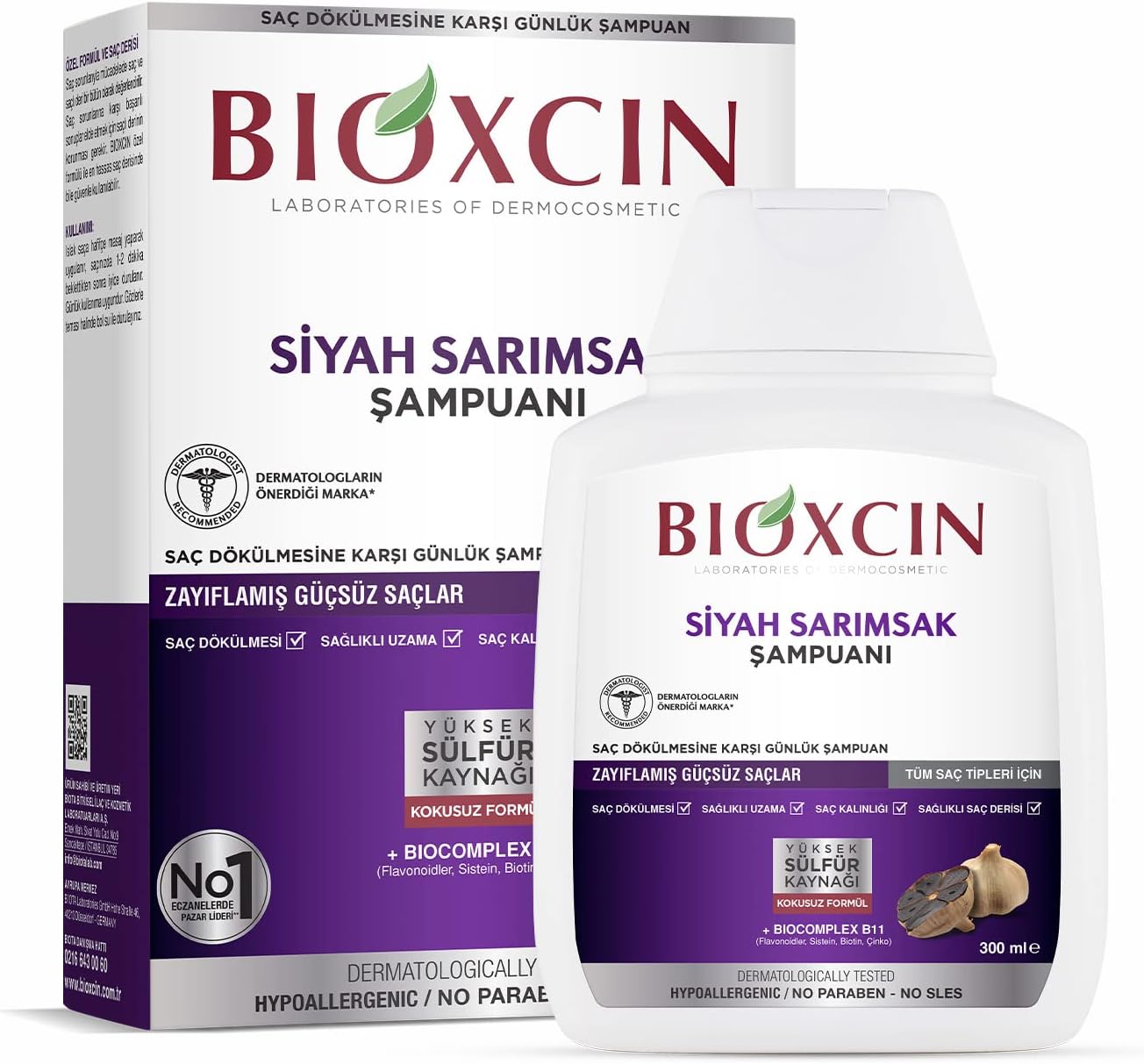 Siyah Sarımsak Saç Dökülmesine Karşı Bitkisel Şampuan (1 x 300 ml)