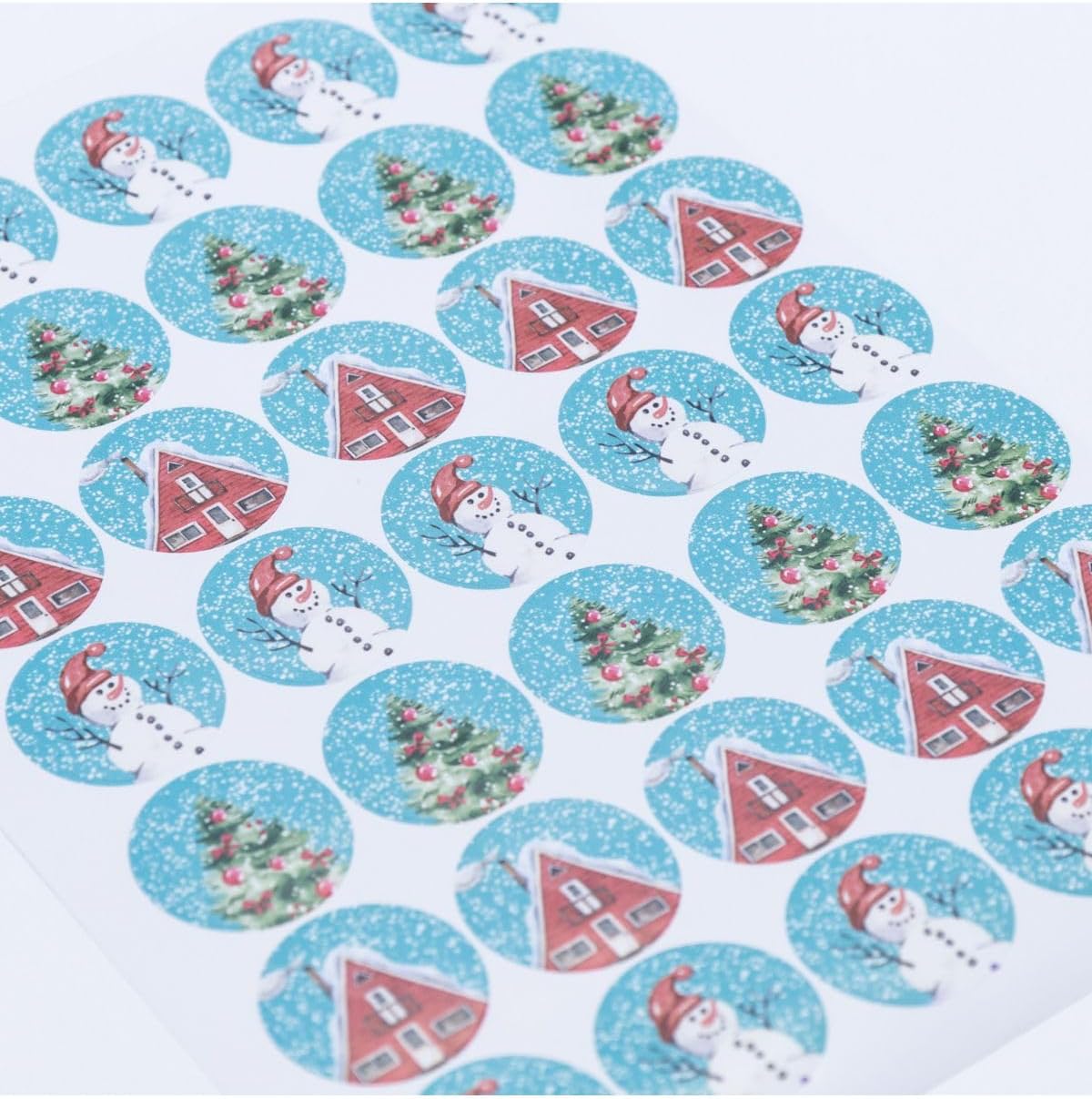 Sticker, Renkli Yılbaşı Figürleri, 3 Cm, 350 Adet
