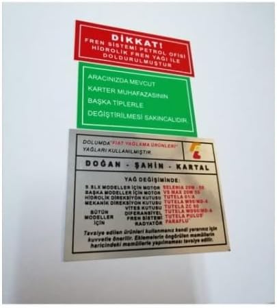 Dks Motor Panel Etiketi Takım ile uyumlu