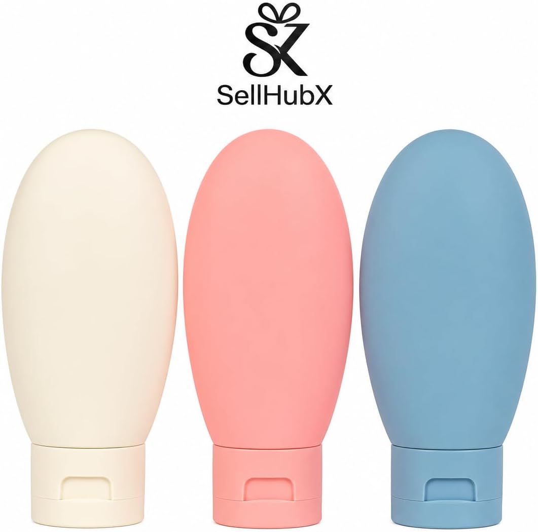 3'lü Silikon Seyahat Şişesi Seti 60 ml | BPA Free Sızdırmaz Seyahat Boy Şampuan, Losyon ve Kozmetik Taşıma Şişesi