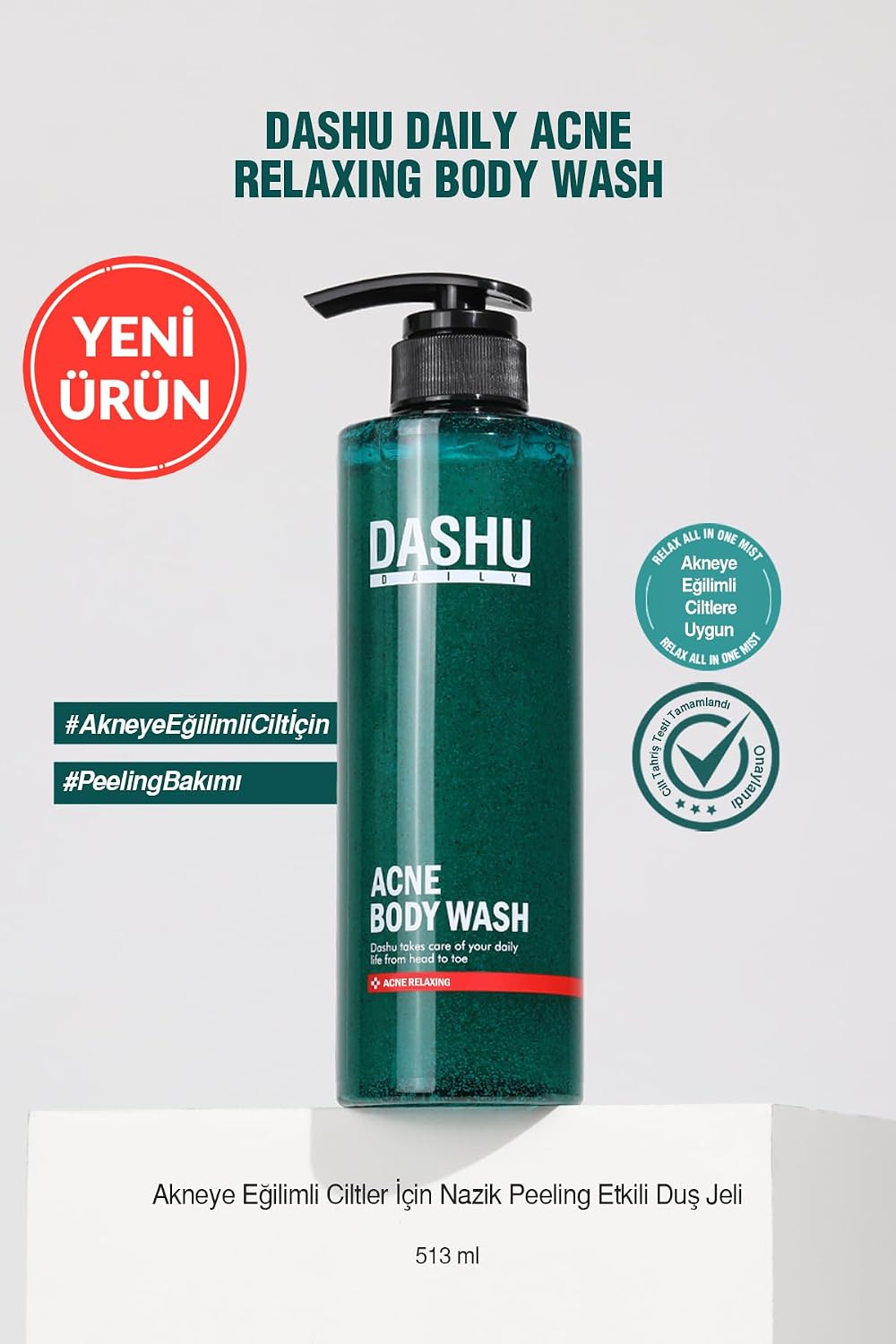 Akneye Eğilimli Ciltler İçin Nazik Peeling Etkili Duş Jeli Daily Acne Relax Body Wash