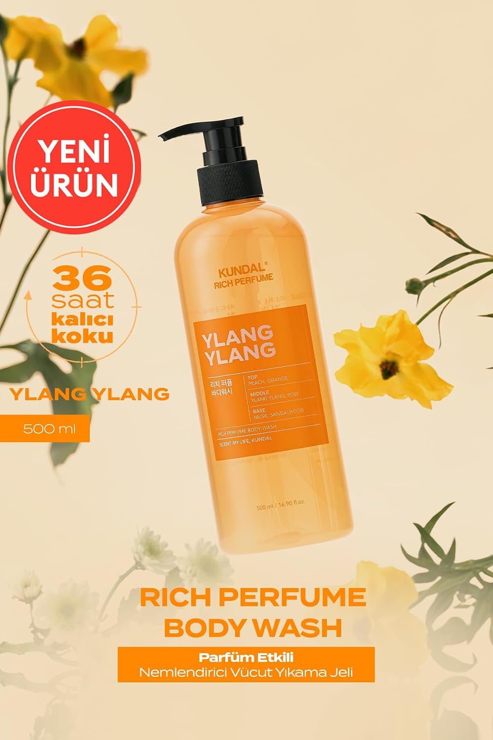 Parfüm Etkili Besleyici Nemlendirici Vücut Yıkama Jeli Rich Perfume Body Wash 500ml Ylang