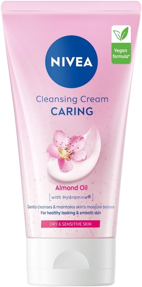 Yüz Temizleme Kremi 150 ml,Nemlendirici,Pürüzsüzleştirici,Badem Yağı Özü, Hassas ve Kuru Ciltler