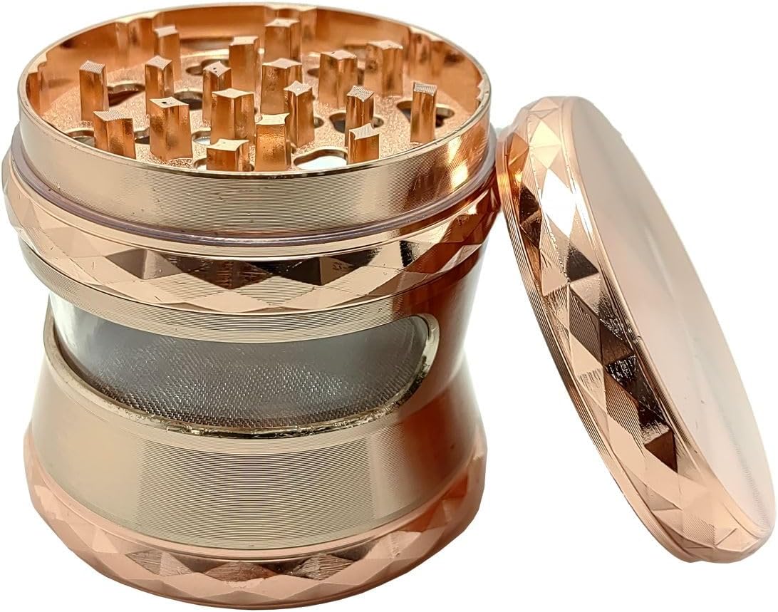 63 mm. Rose Pencereli Tütün Baharat Herbal Öğütücüsü Parçalayıcı rc80rs
