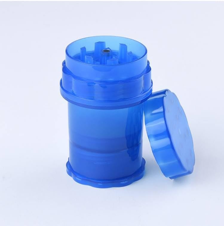 GRINDER Parçalayıcı PLASTİK baharat öğütücü herb spice 4 katmanlı (58MM-MAVI)