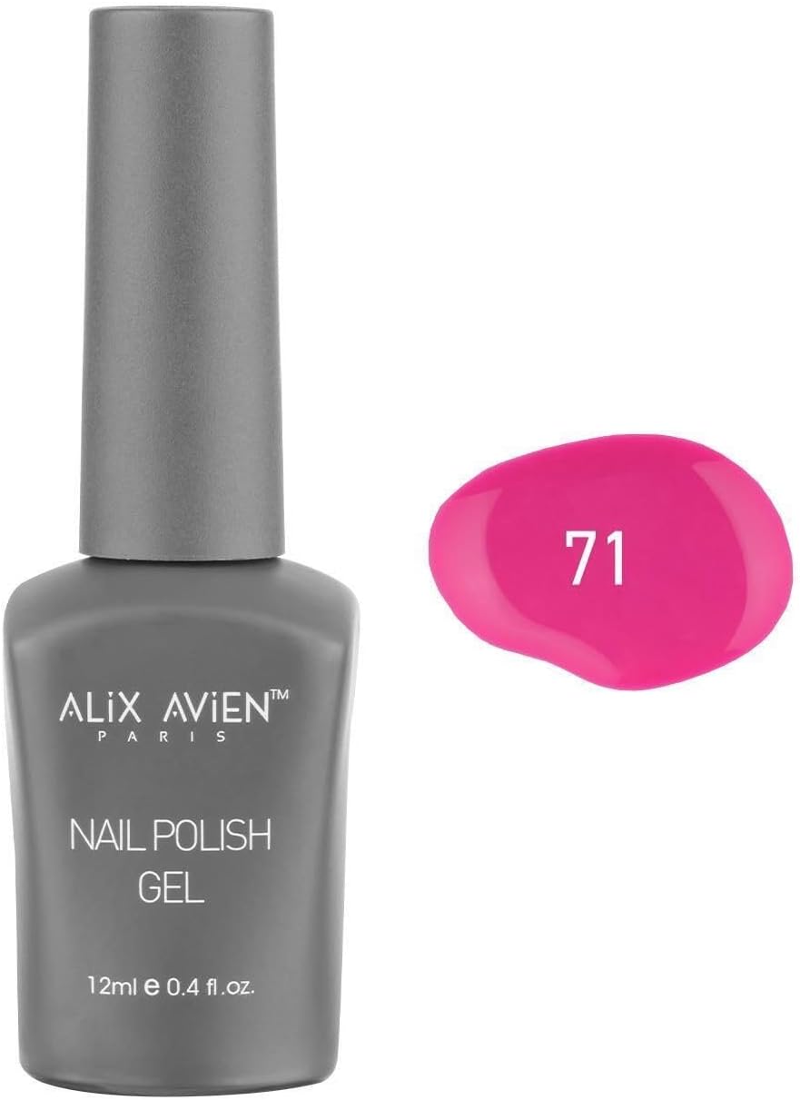 Neon Koyu Pembe Kalıcı Oje 71-Yoğun Renk Veren Jel Oje 12 ml-Nail UV Gel Polish 71