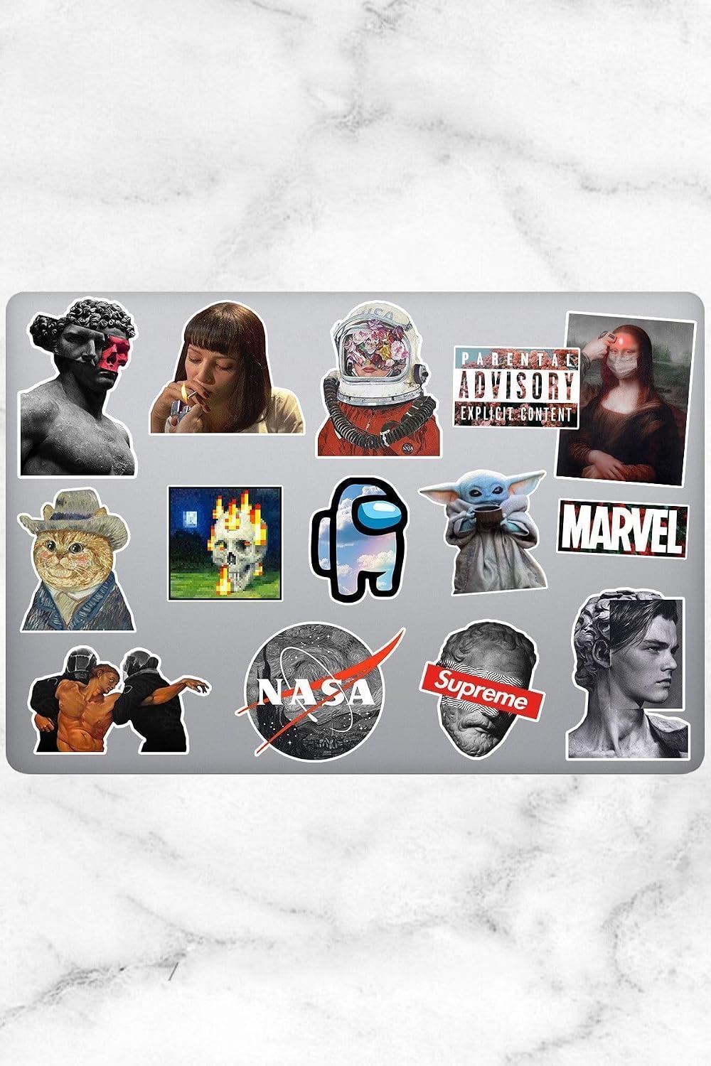 Aesthetic Temalı Laptop Notebook Tablet Sticker Seti 14 Adet