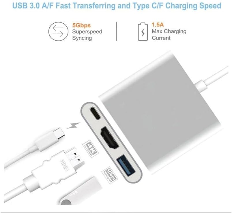 6249 USB 3.1 Type C To HDMI USB 3.0 Çevirici Dönüştürücü Adaptör Kablosu