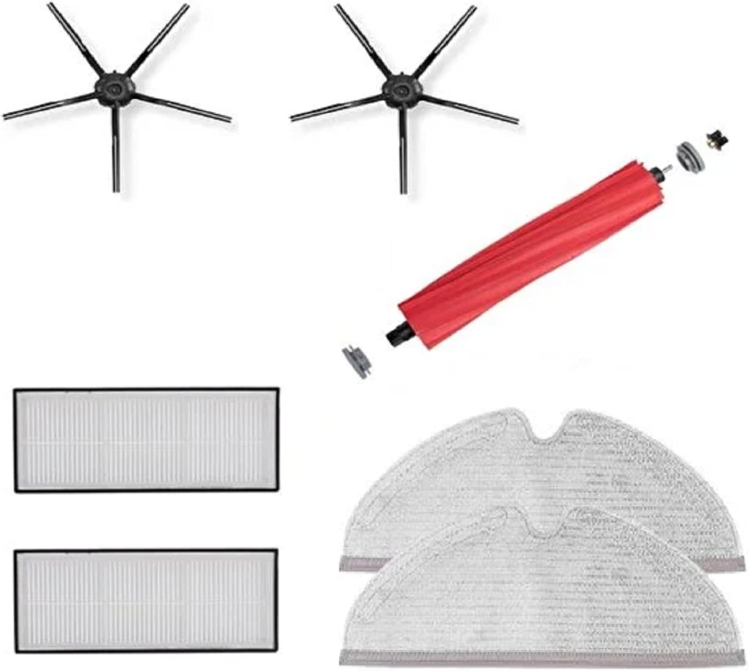 Siyah Roborock ile uyumlu Q7 Q7+/ Q7 Max Mop Paspas,Filtre,Fırça Yedek 7 Parça Set