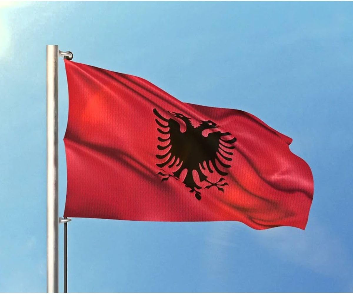 ZC Bayrak Arnavutluk Milli Gönder Bayrağı 70x105 Cm Raşel Dijital Baskı