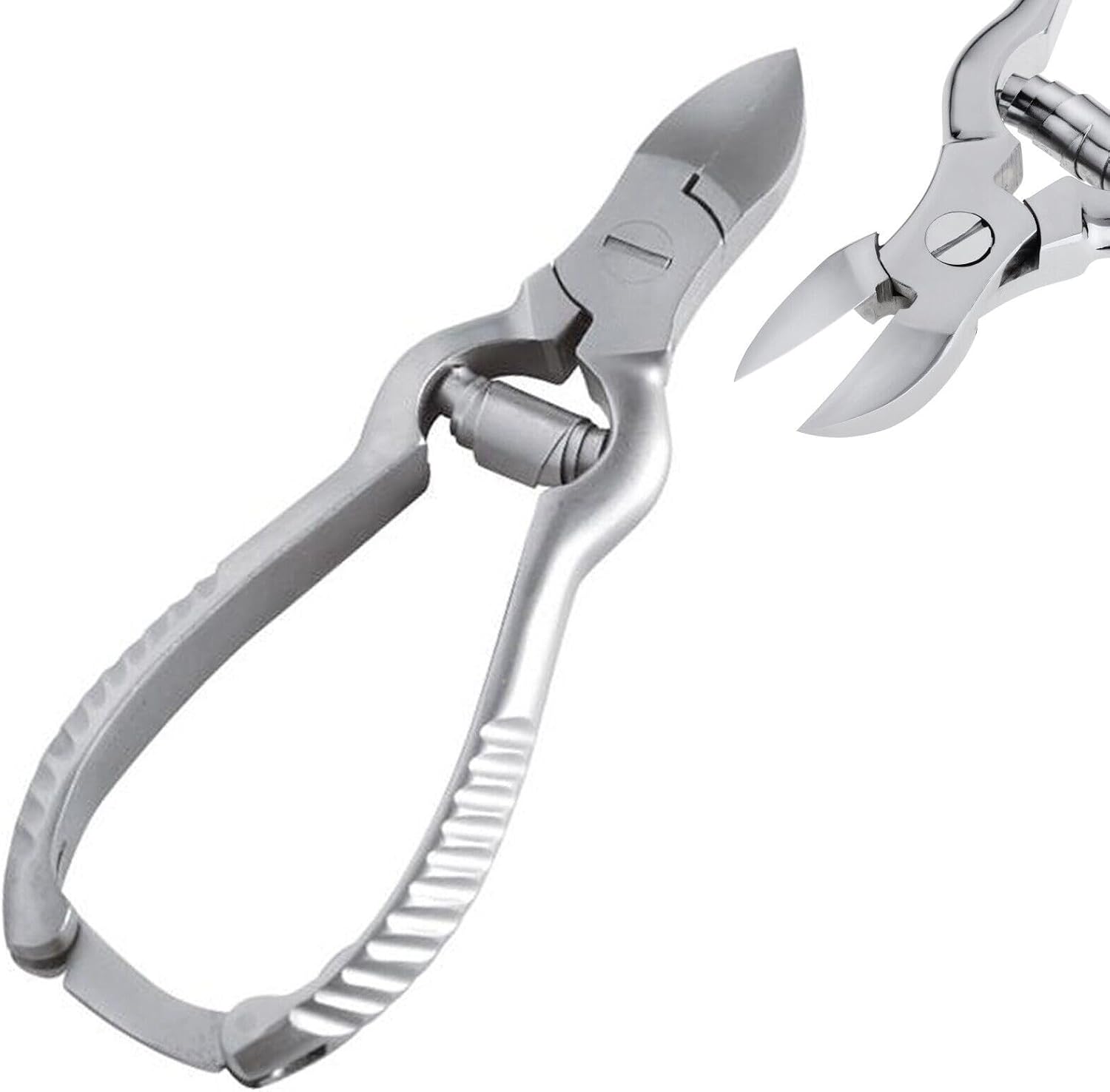 Çift Yaylı Tırnak Makası, 14 cm, Paslanmaz Çelik, Kilit Mekanizmalı, Metalik Gri, MB-TIM-001