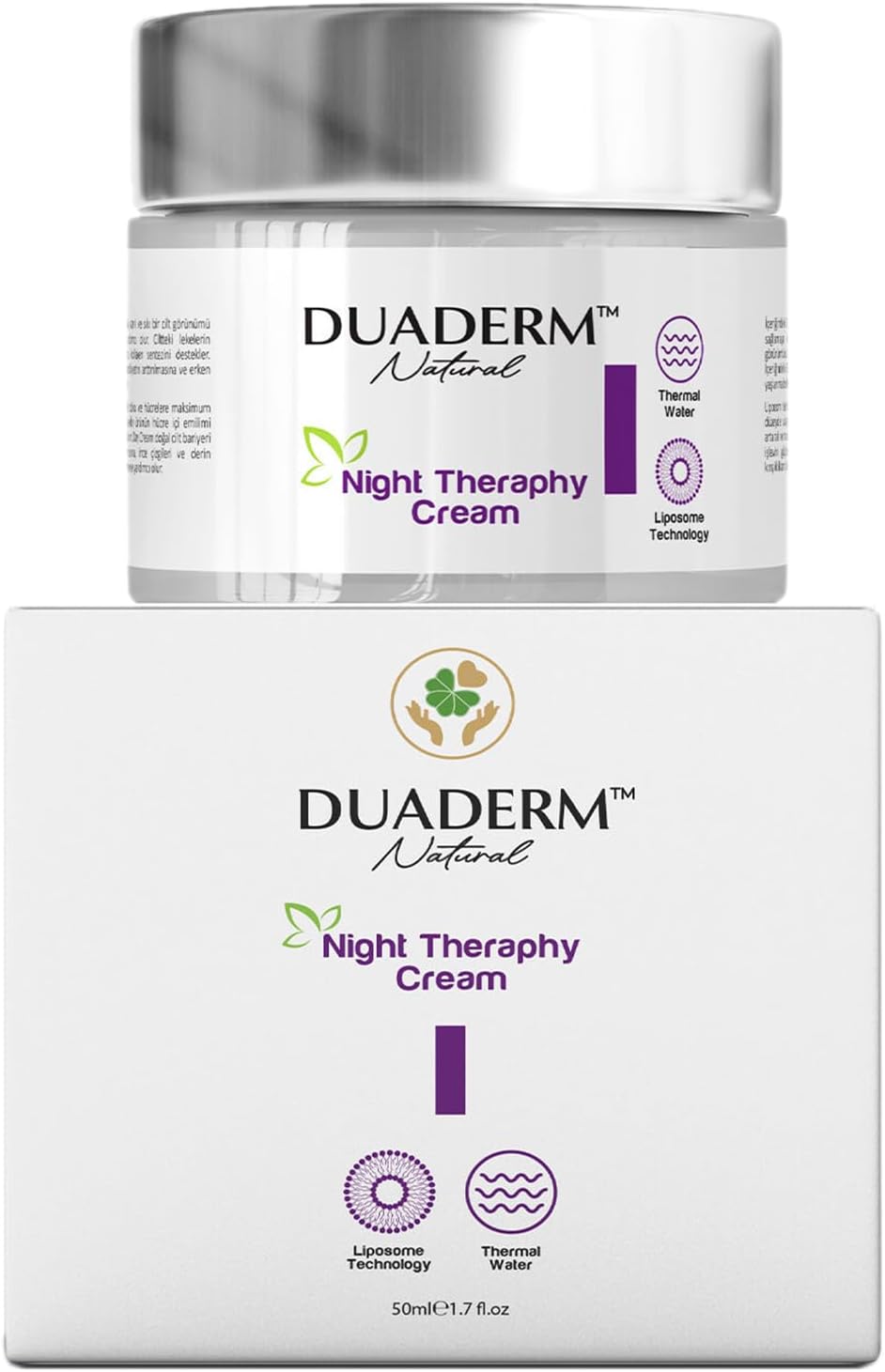 Duaderm Kırışıklık Karşıtı Gece Kremi, Liposomal C ve A Vitaminli, 50 ml