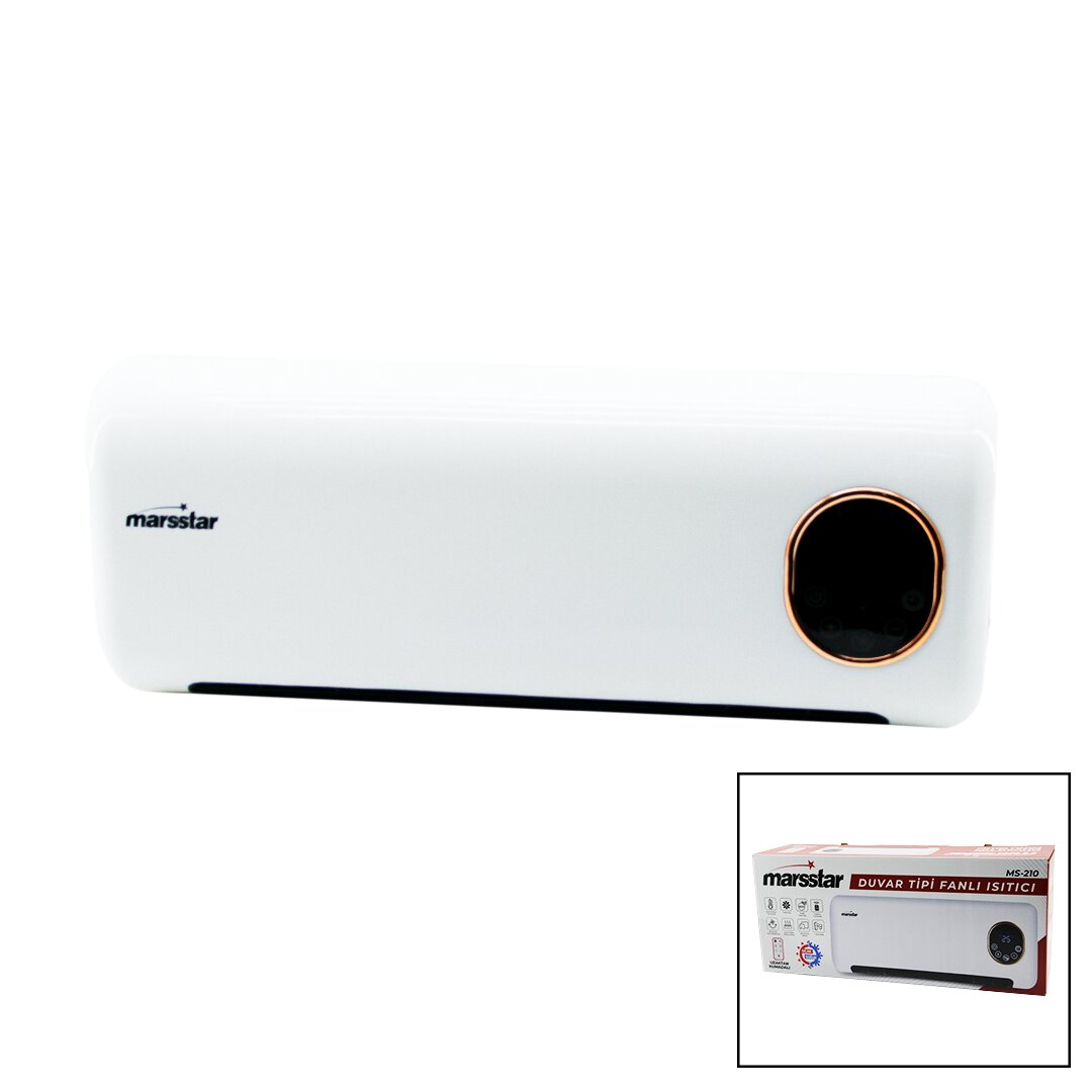 Kumandalı Duvar Tipi Fanlı Isıtıcı Soğuk - Sıcak Led Kontrol Ekranı 2000W MS-210 MS-400