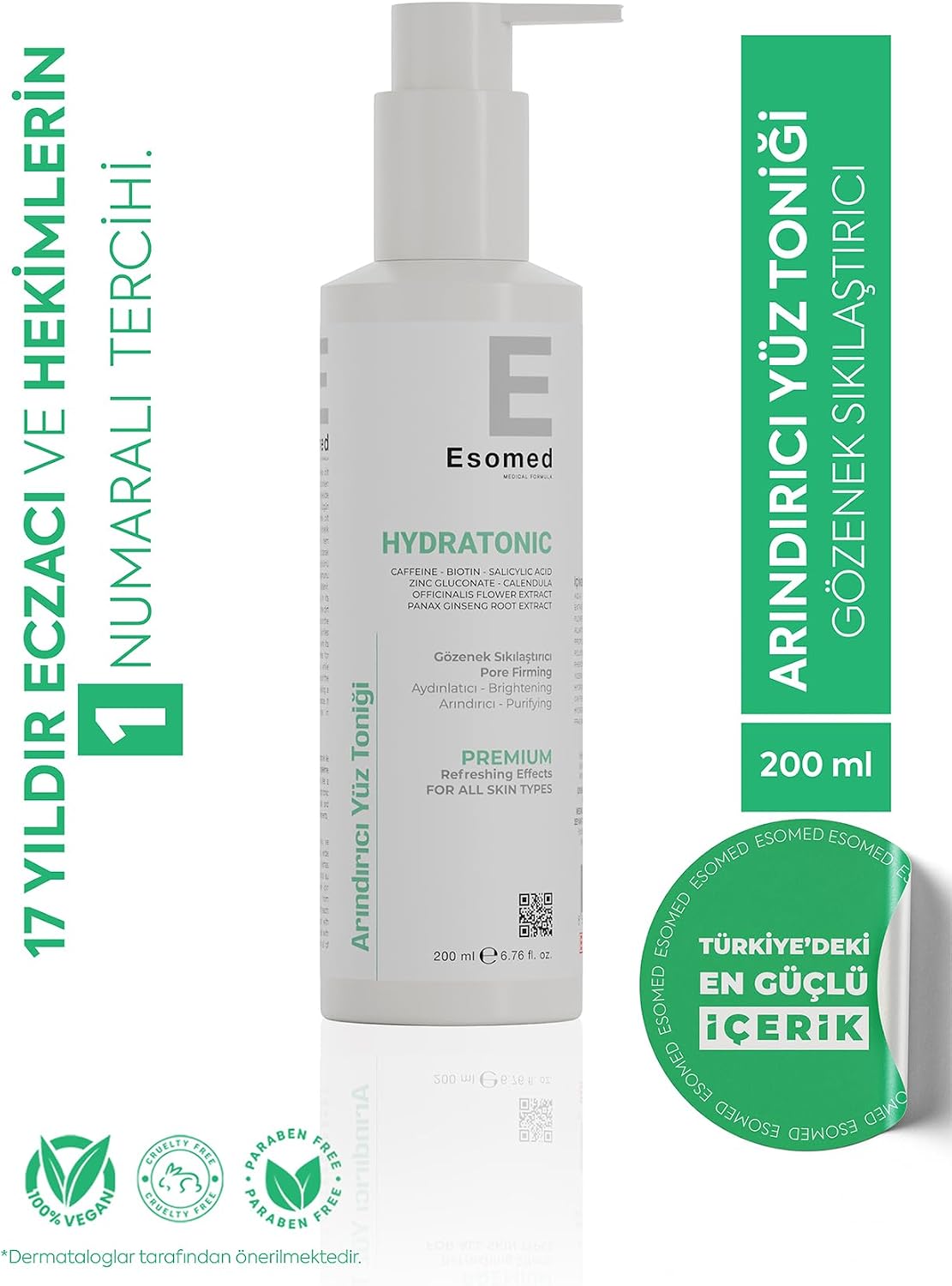 Hydratonic Yüz Toniği – Gözenek Sıkılaştırıcı, Yağ Dengeleyici ve Arındırıcı Tonik 200ml