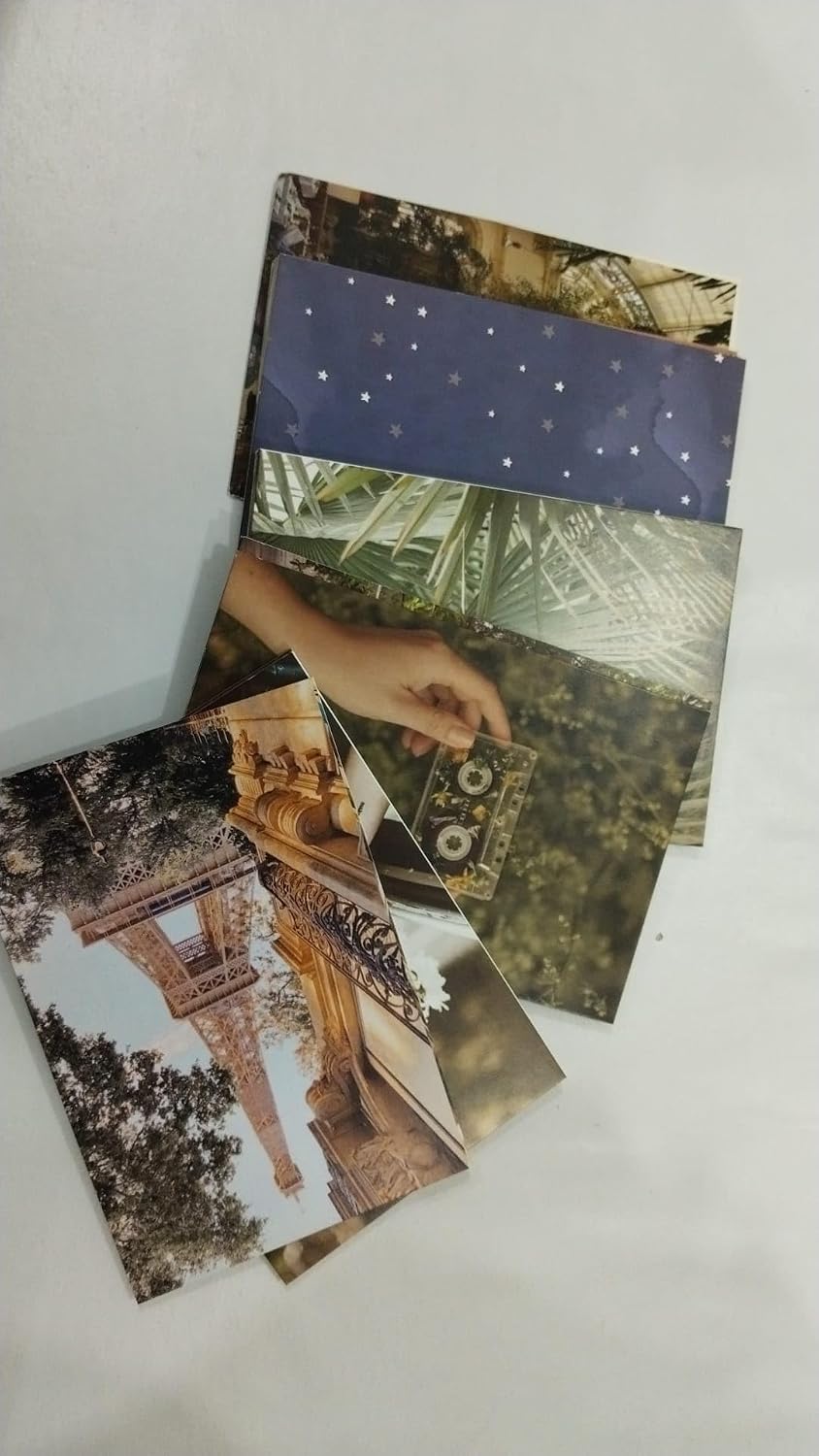 Aesthetic Doğa ve Seyahat Temalı Duvar Kolaj Kiti - 50 Adet Paris Eyfel Kulesi ve Vintage Kaset Poster Kartları, Retro Bitki Odası Dekoru, Indie Yurt Odası Duvar Sanatı (10x15 cm)