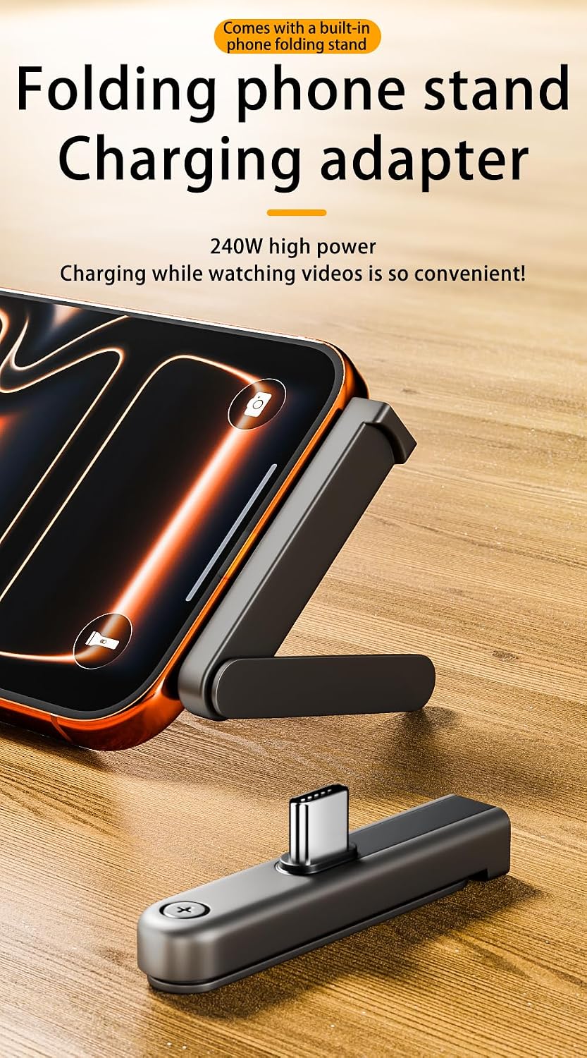 240W USB-C Katlanabilir Telefon Standlı Şarj Adaptörü – 480Mbps Veri Aktarımı, 90 Derece Dirsek Tasarım FPS-01