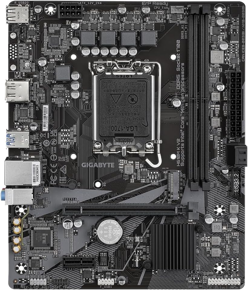 H610M K V2 Anakart – Intel Core 14. Nesil CPU'lar, 5600 MHz'e kadar DDR5, 1xPCIe 3.0 M.2, 1GbE LAN, USB 3.2 Gen 1
