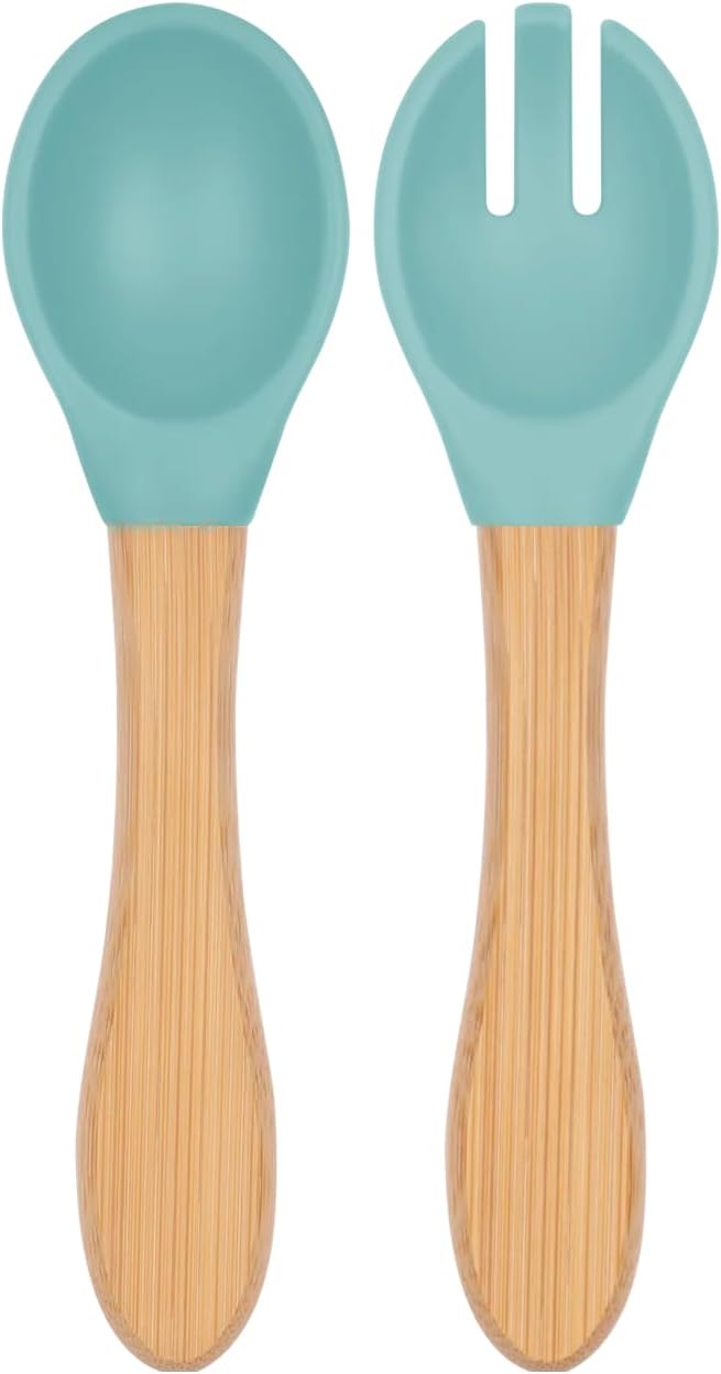 BASICS Mama Kaşığı + Çatal - Aqua Green