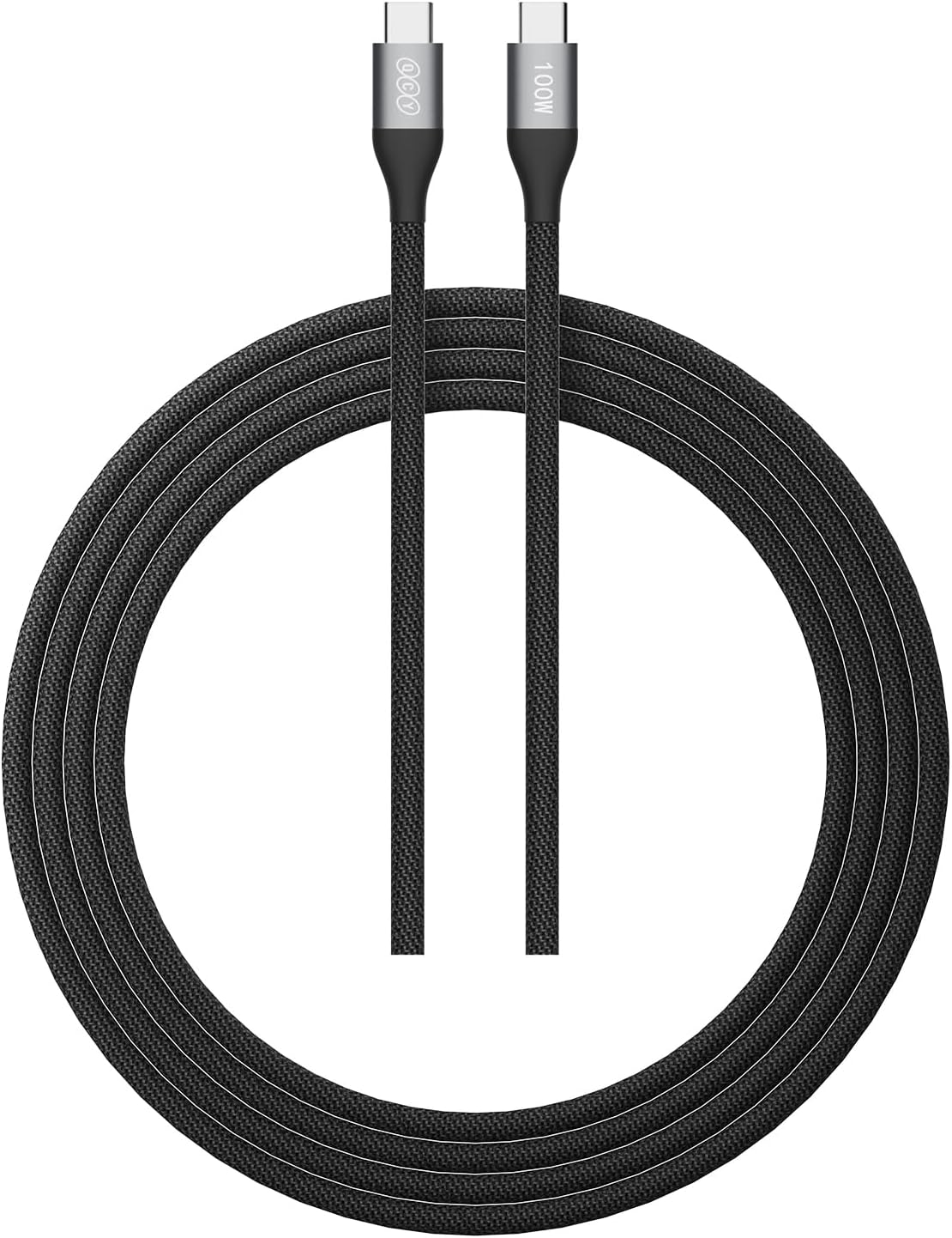 100W Type-C Şarj Kablosu 1.2 Metre Halat Örgü 480Mbps Kırılmaz Bükülmez Data Kablosu Dc22,Siyah