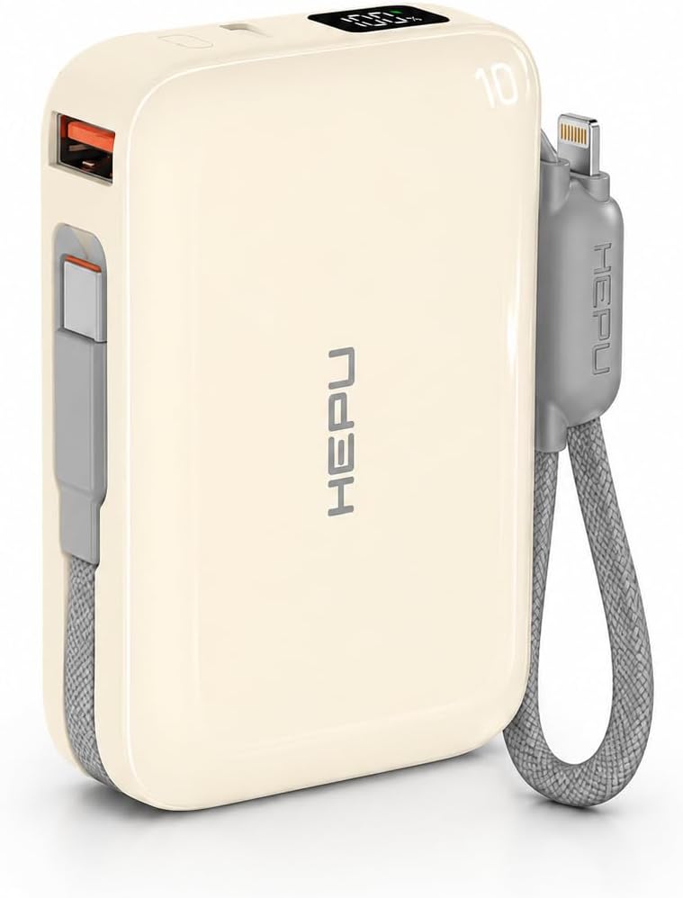 Armor Series HP-AP03Y 10.000 mAh Qualcomm Quick Charge 3.0 Dijital Ekranlı Hızlı Şarj Powerbank - Bej