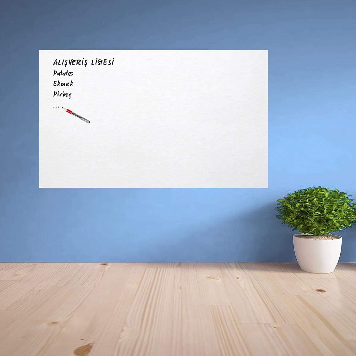 HH44YT1735 Ders Çalışma Yazı Tahtası Manyetik Duvar Stickerı 100x60 cm, Renkli, Medium