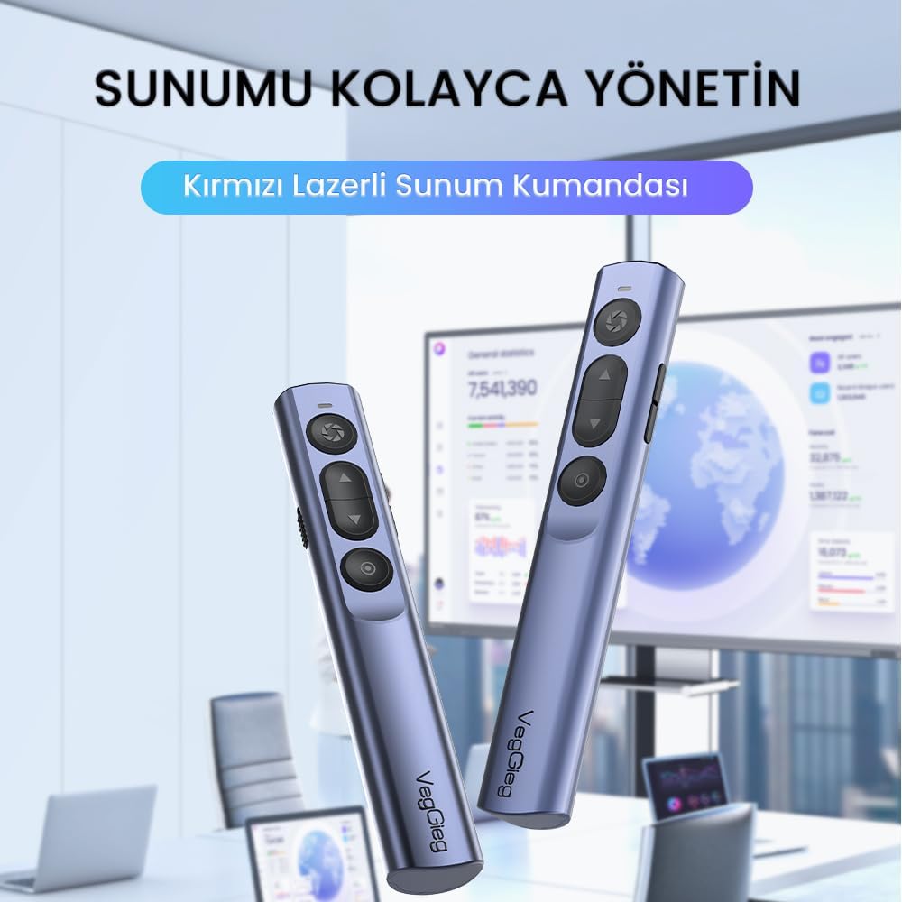 Kırmızı Lazer Presenter Kablosuz Sunum Kumandası