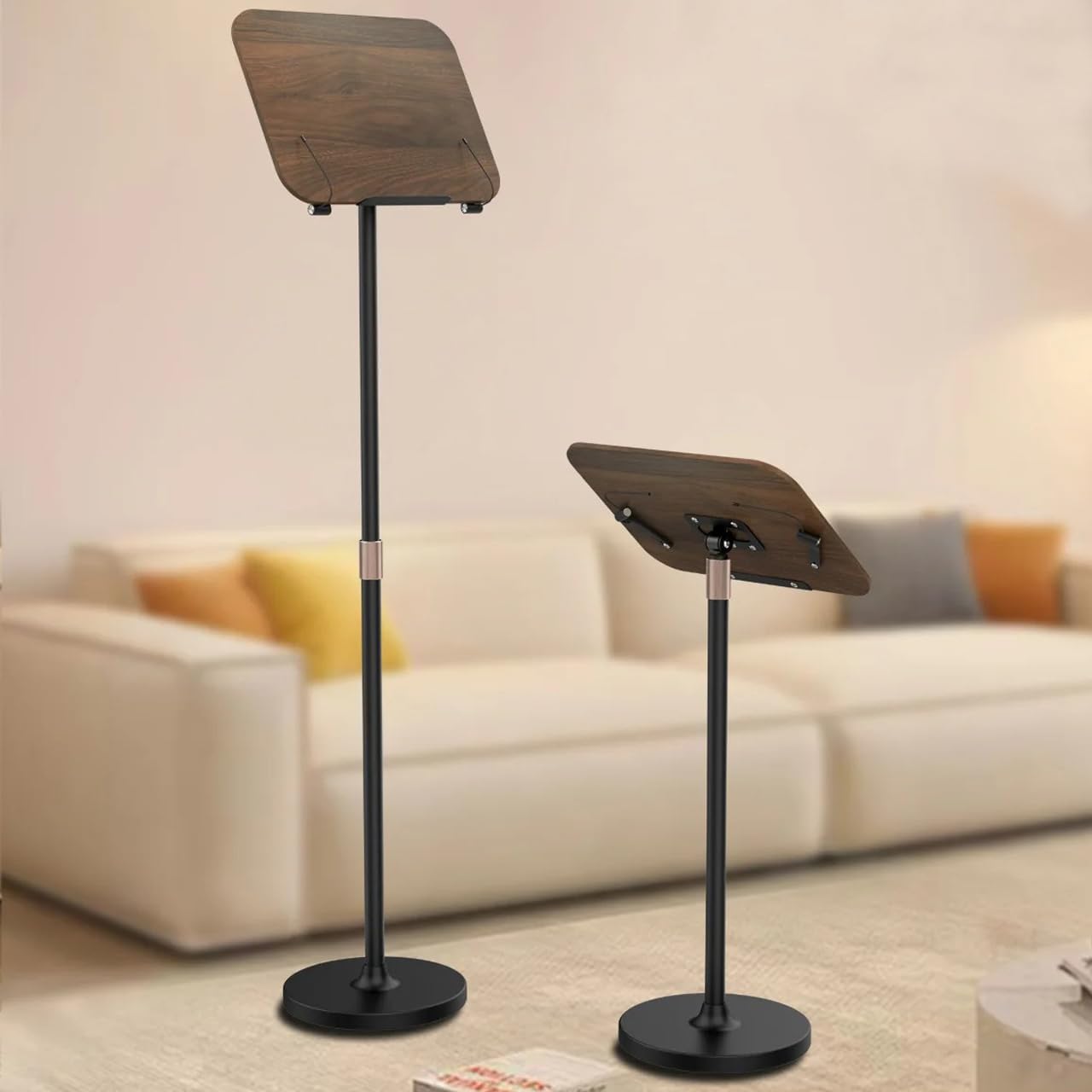 Çok Amaçlı Kitap Okuma Standı 55cm Yükseklik – Laptop Tutucu, Nota Sehpası, Projeksiyon ve Sunum Standı, Katlanabilir Dayanıklı Metal & Ahşap Tasarım - S02