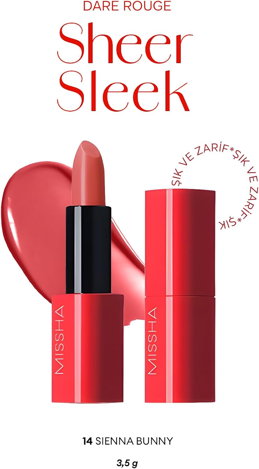 Yoğun Pigmentli Besleyici Nemli Bitişli Ruj Dare Rouge Sheer Sleek (14 Sienna Bunny) 14 Sienna Bunny