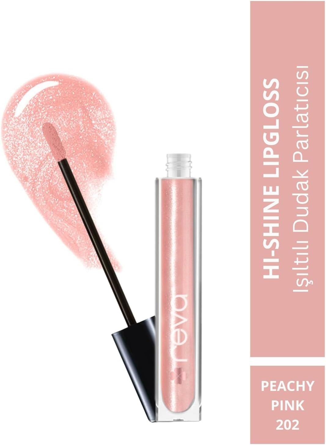 Işıltılı Dudak Parlatıcısı - Hi-Shine Lip Gloss Peachy Pink - No: 202 - Vegan & Temiz İçerik