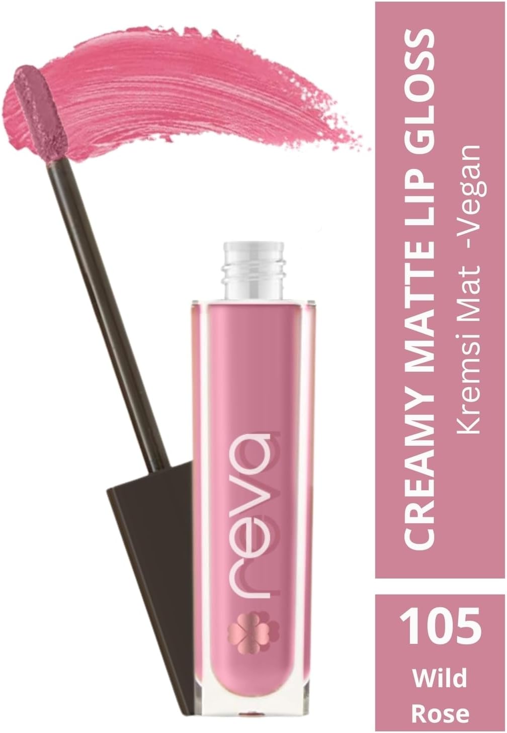 Creamy Matte Lip Gloss Wild Rose - Mat Krem Dudak Parlatıcısı - No: 105 - Vegan & Temiz İçerik