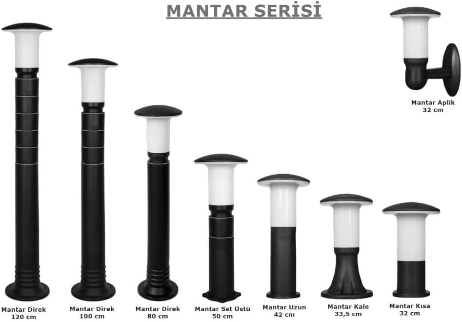 Zita Bahçe Duvar Aplik Mantar Siyah Dış Mekan Aydınlatma IP54