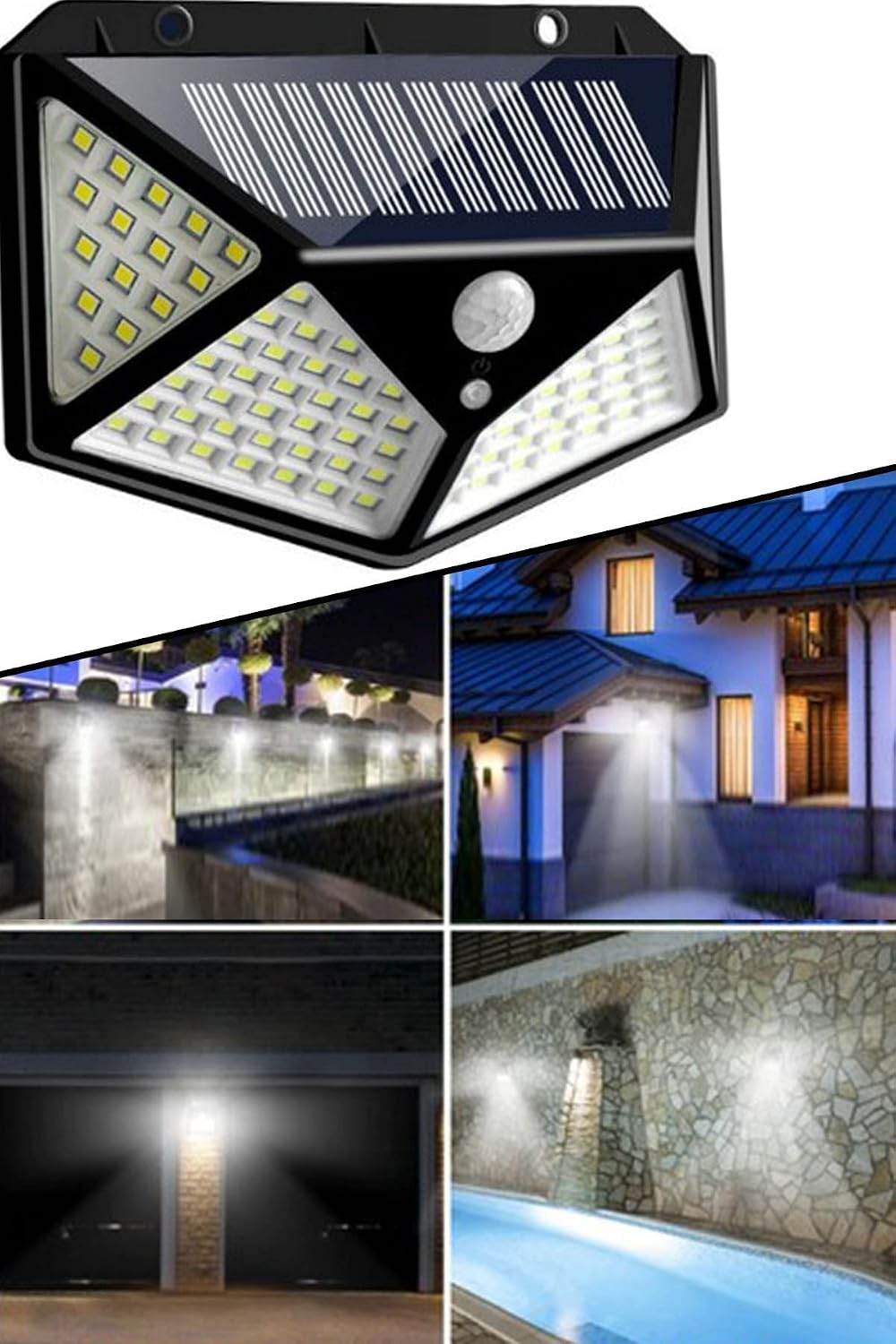 Chermik Güneş Enerjili Bahçe Lambası 100 Led Bahçe Aplik Solar Bahçe Lambası 1410