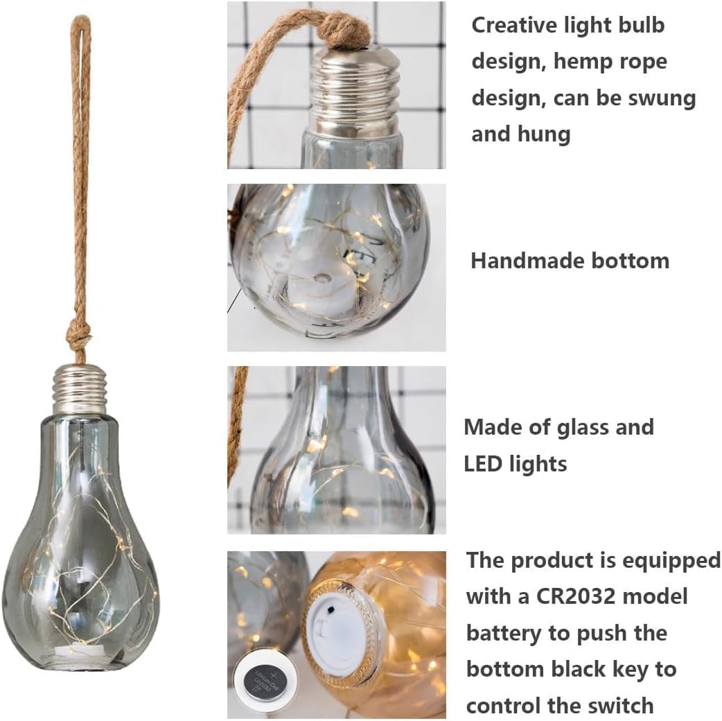Sarkıt Lamba, Ampul, LED Işık Zinciri, Pilli, Tekstil Kablo, Asma Lamba, Elektriksiz Pille Çalışır, Bahçe Lambası, Fener, Doğum Günü, Düğün, Noel için Aydınlatma KX015 (Titanium)