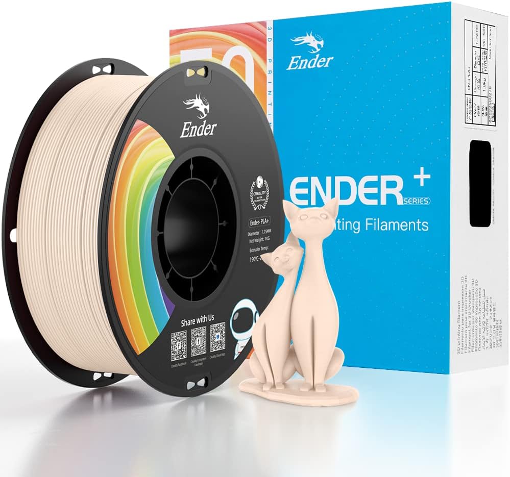 Resmi 3D Yazıcı Filament Ender PLA Pro Filament, PLA+ 3D Baskı Filamenti, Dayanıklı ve Dayanıklı, Boyutsal Doğruluk +/-0,02 mm, 1,04 kg/Makara (EP+-Bej, Ender PLA Pro-1KG)