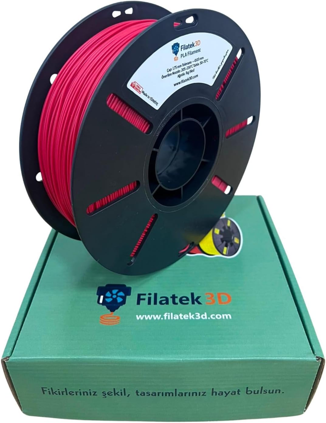 PLA+ 1.75mm Kırmızı 1kg 3D Yazıcı Filamenti - Profesyonel Baskı Kalitesi