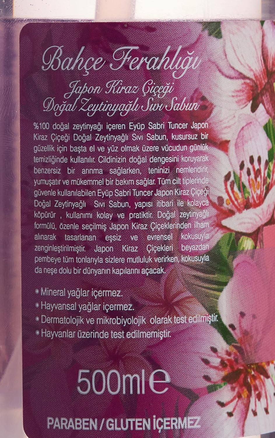 Eyüp Sabri Tuncer Doğal Zeytinyağli Sıvı Sabun Japon Kiraz Çiçeği (500 ml)