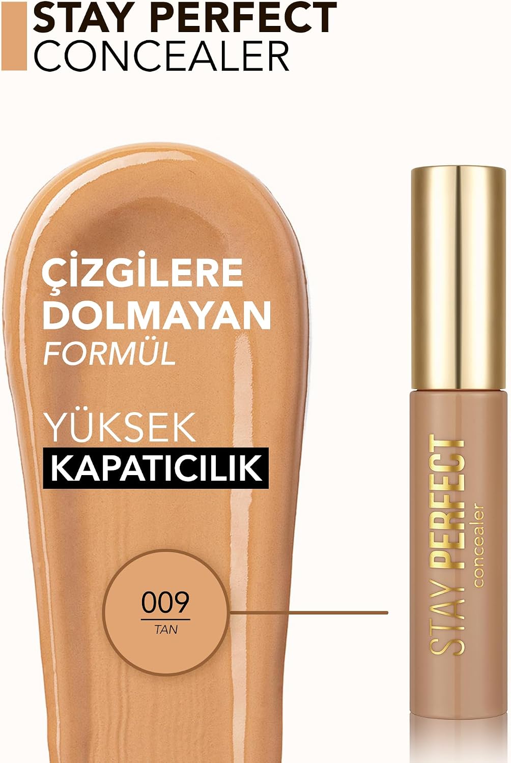 Doğal Bitişli Kapatıcı (SICAK ALT TON) - Stay Perfect Concealer - 009 Tan - 8682536085601