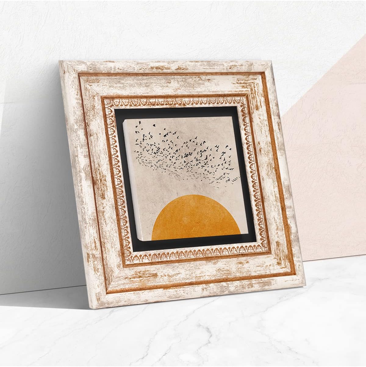 Minimalist Taş Duvar Tablosu - Çerçeveli Taş Tablo - Dekoratif Duvar Sanatı - Modern Ev ve Ofis Duvar Dekoru T1-320