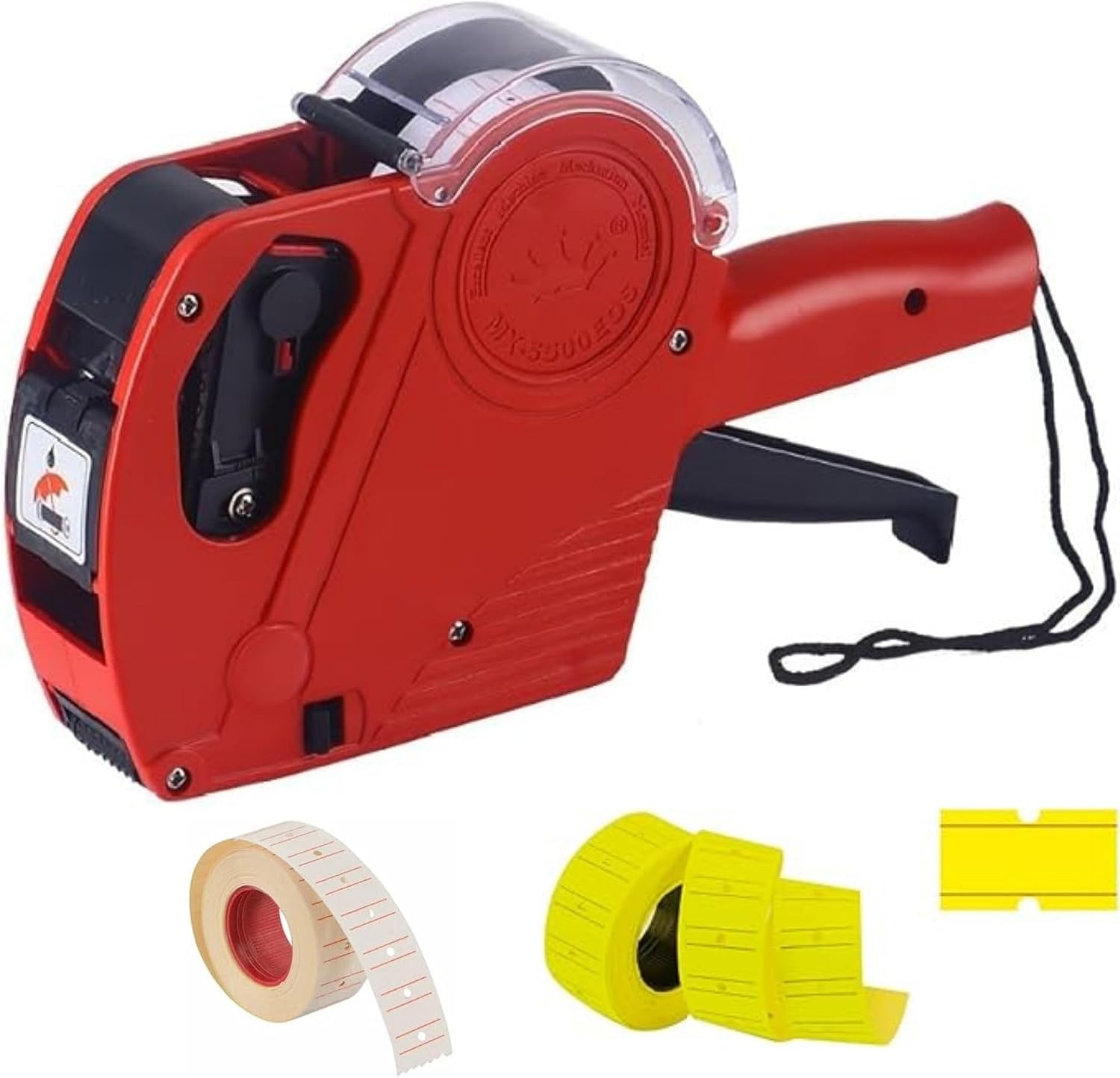 ® 8 Haneli Manuel Fiyat Etiketleme Makinesi – Etiket Tabancası – Mağaza, Market, Fabrika ve Laboratuvar Kullanımı İçin – Pratik El Tipi Etiketleme Makinesi (1 Sarı + 1 Beyaz Rulo Hediyeli)