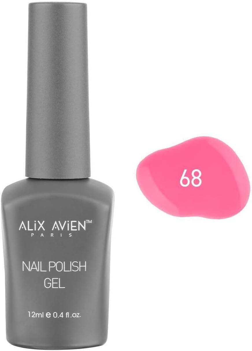 Pembe Kalıcı Oje 68-Yoğun Renk Veren Jel Oje 12 ml-Nail UV Gel Polish 68