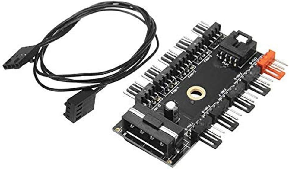4337 10 Port Fan Çoklayıcı Y PWM Splitter 4 pin 12v Switch Power Güç IDE Çoğaltıcı Molex Kanal Kasa