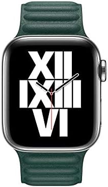 ​​​Apple İle Uyumlu Watch 44mm KRD-34 Deri Kordon Koyu Yeşil