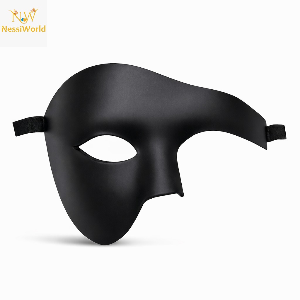 Siyah Yarım Erkek Maske – Phantom Parti & Balo Maskesi