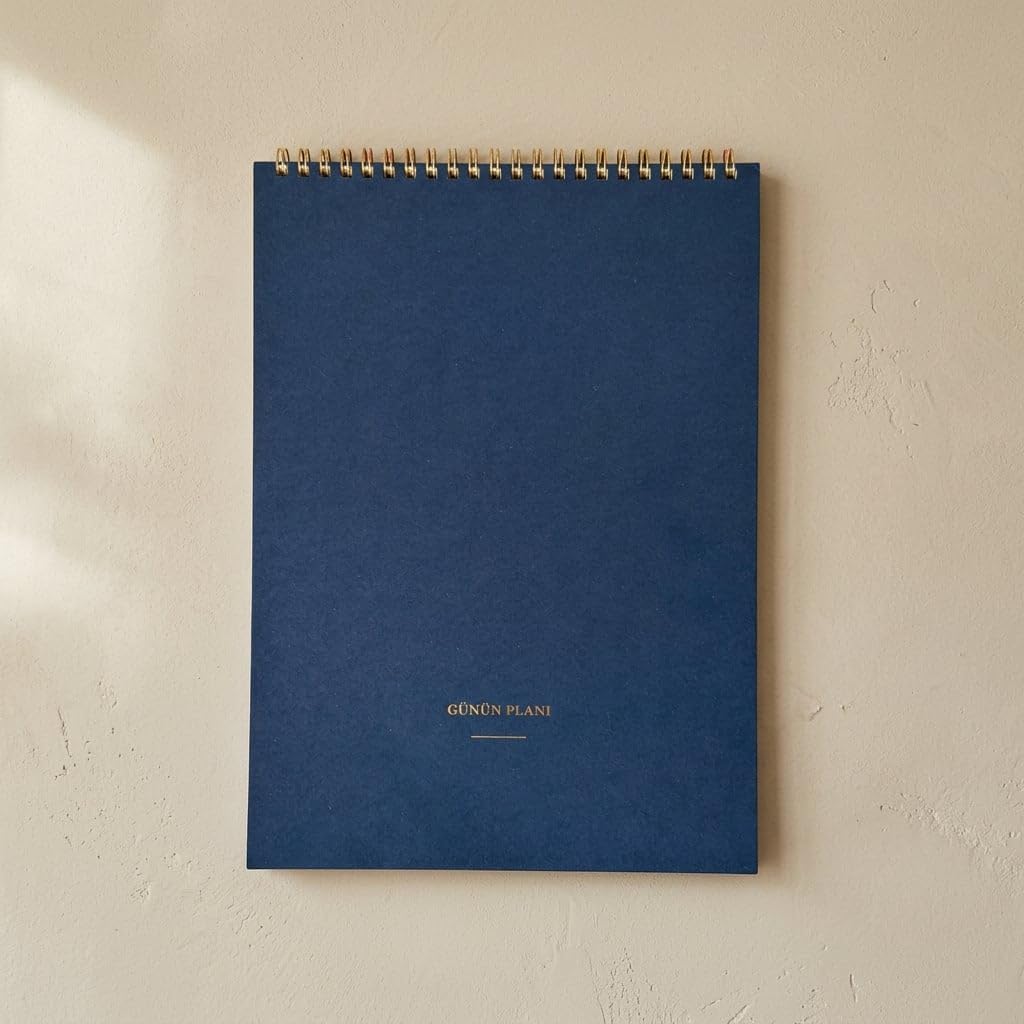 Paperto. Spiralli Tarihsiz Günlük Planlayıcı, A4 (21 × 29,7 cm), 60 Yaprak, 110 gr Ivory Kağıt, Günlük Plan Defteri (Türkçe)
