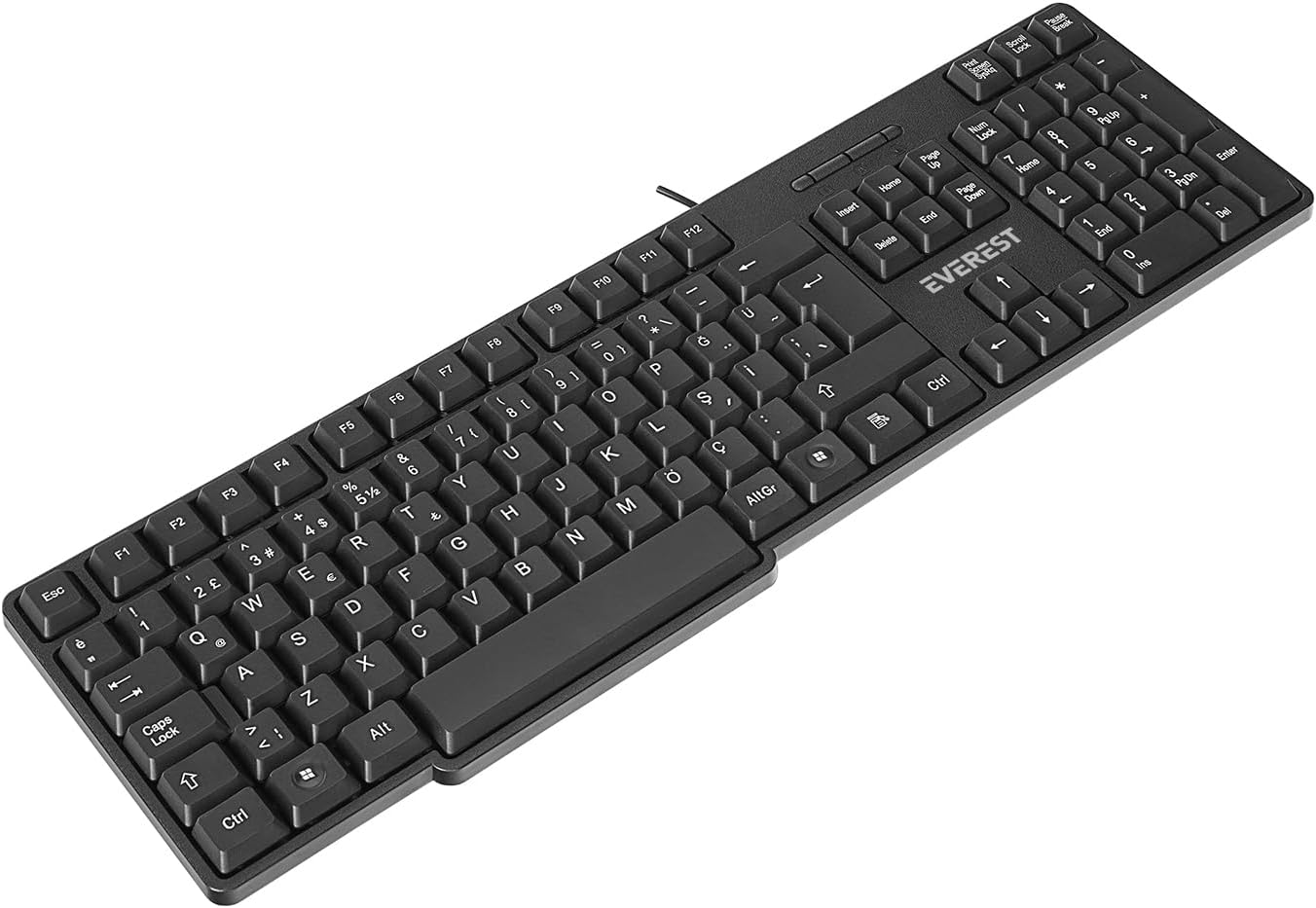 Everest KB-517U Q Tuşlu Siyah 2 METRE Bakır Kablolu USB Standart Klavye (Q Klavye)