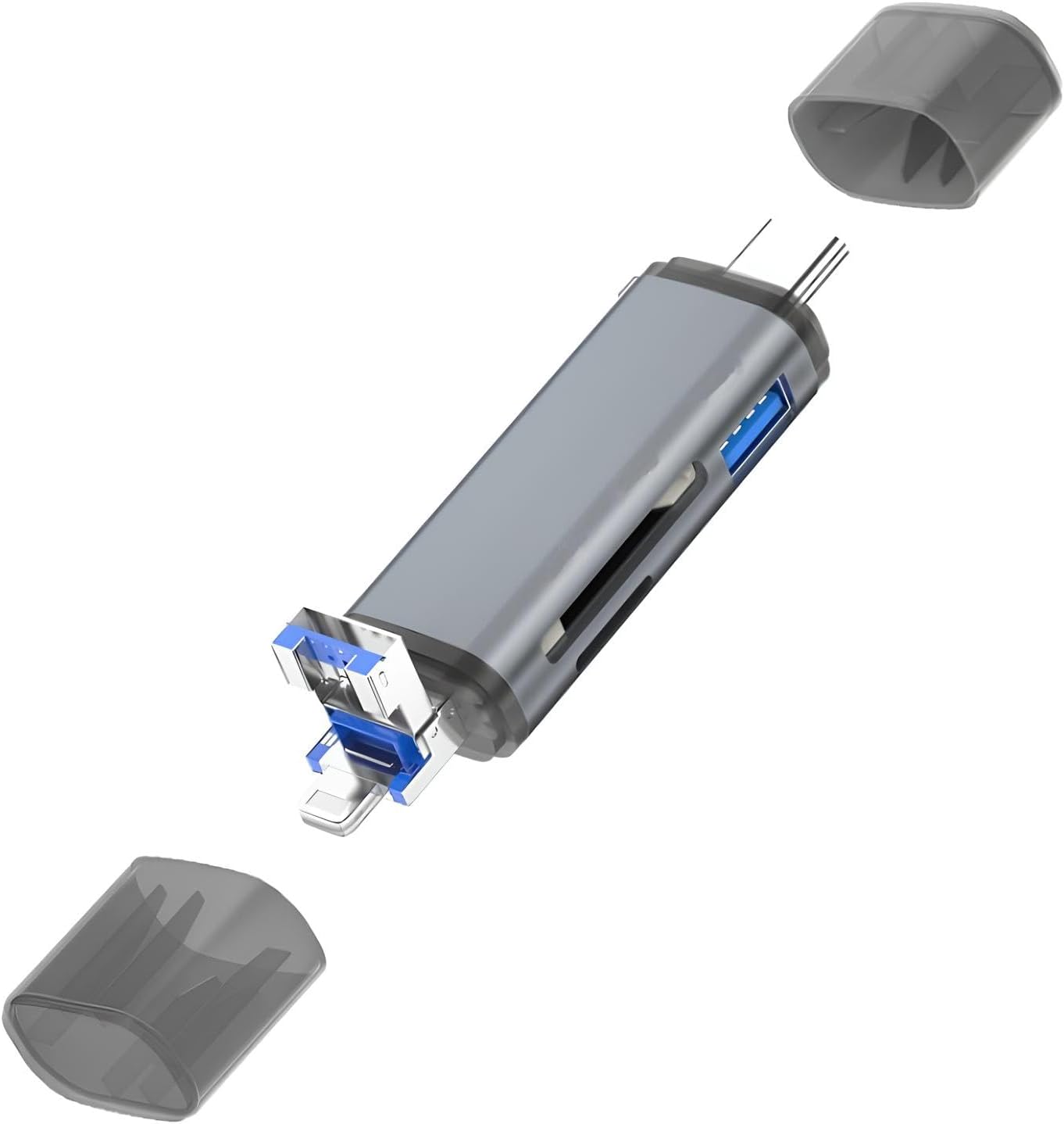 ADS-28 6ın1 Otg Card Reader- Lightning Apple, Iphone& Ipad için, USB 3.0 to Type C SD/TF Kart Okuyucu
