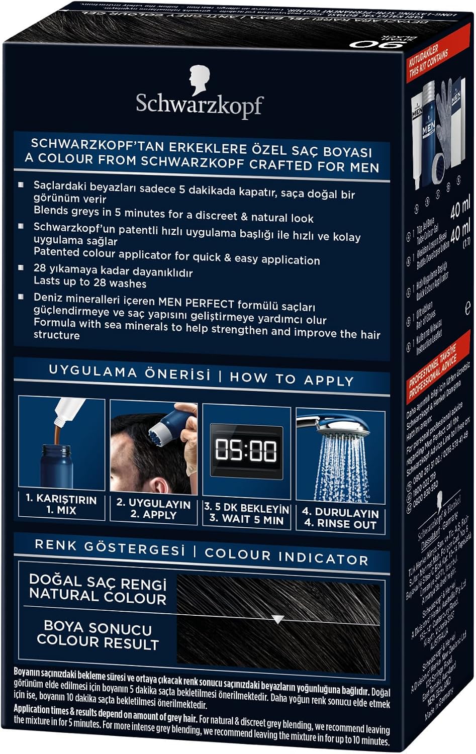 Men Perfect Erkek Saç Boyasi 90 - Siyah